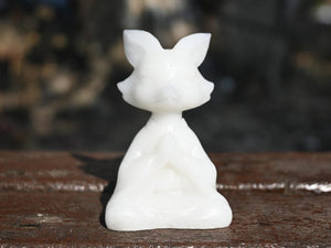 2.2'' Natural White jade Fox，Crystal fox, Quartz crystal，Animal skull，crystal carved，crystal skull，Halloween gift，healing stone 1PC
