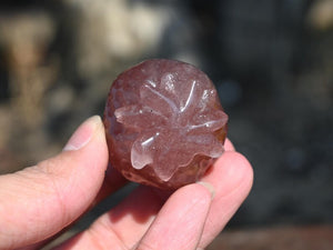 1.9'' Natural Hand carved strawberry quartz strawberry，Strawberry carving，Strawberry decor，Home decor，Fun carving，Crystal gift healing 1PC