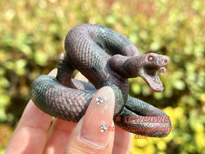 2.8" Natural Garnet Hand Carved Snake,Crystal quartz Skull,Snake Carving,Energy crystal,Reiki healing,Home Decor,Crystal gifts 1PC