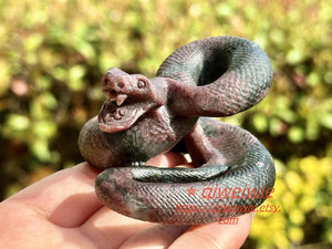 2.8" Natural Garnet Hand Carved Snake,Crystal quartz Skull,Snake Carving,Energy crystal,Reiki healing,Home Decor,Crystal gifts 1PC