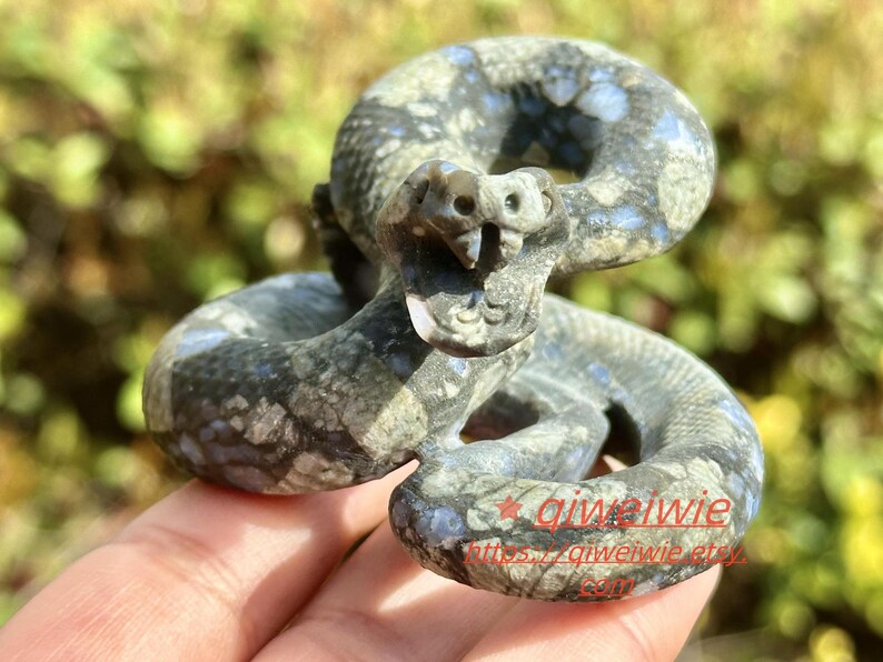 2.8" Natural Llanite Hand Carved Snake,Crystal quartz Skull,Snake Carving,Energy crystal,Reiki healing,Home Decor,Crystal gifts 1PC