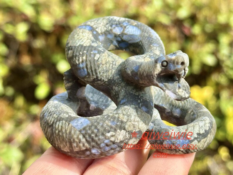 2.8" Natural Llanite Hand Carved Snake,Crystal quartz Skull,Snake Carving,Energy crystal,Reiki healing,Home Decor,Crystal gifts 1PC