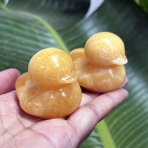 1.7'' Natural Yellow Calcite Duck, Quartz Crystal Duck, Gemstone Duck, Crystal Energy, Home Decoration, Reiki Healing, Crystal Gifts