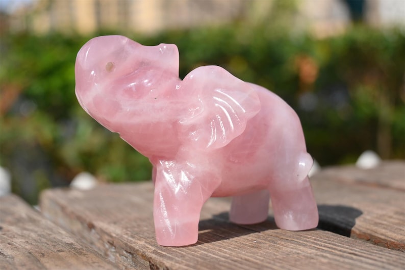 4" Natural rose quartz Elephant,Quartz Crystal Carved ,Crystal Heal Reiki,Home decoration,Crystal Sculpture,Mineral,Crystal Gifts