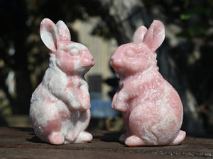 4'' Natural Pink Opalite Carved Rabbit, Crystal Skull ,Rabbit Carving, Crystal Healing Decor, Home Decor, Crystal gift 1PC