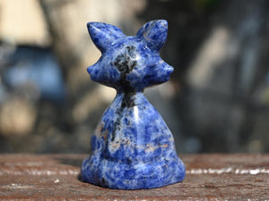 2.2'' Natural Sodalite Fox，Crystal fox, Quartz crystal，Animal skull，crystal carved，crystal skull，Halloween gift，healing stone 1PC