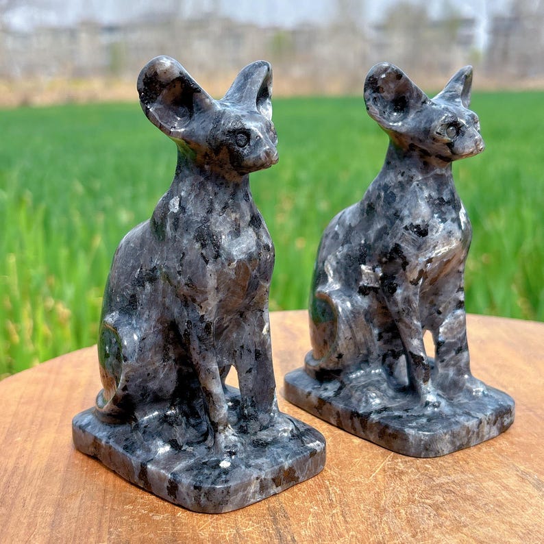 4.7" Natural Spectrolite Cat,Quartz Crystal Hairless Cat,Quartz Best Cat,Crystal Gifts,Home Decor,Mineral Specimen,Reiki Heal,Crystal Energy