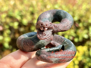 2.8" Natural Garnet Hand Carved Snake,Crystal quartz Skull,Snake Carving,Energy crystal,Reiki healing,Home Decor,Crystal gifts 1PC