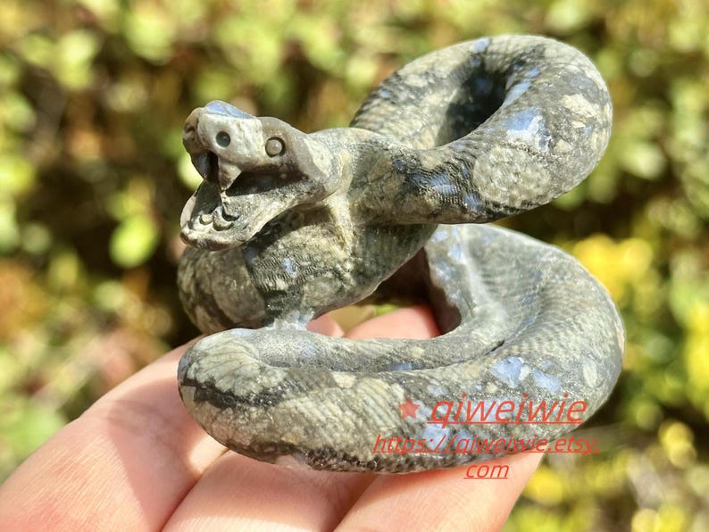 2.8" Natural Llanite Hand Carved Snake,Crystal quartz Skull,Snake Carving,Energy crystal,Reiki healing,Home Decor,Crystal gifts 1PC