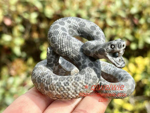 2.8" Natural Money stone Hand Carved Snake,Crystal quartz Skull,Snake Carving,Energy crystal,Reiki healing,Home Decor,Crystal gifts 1PC