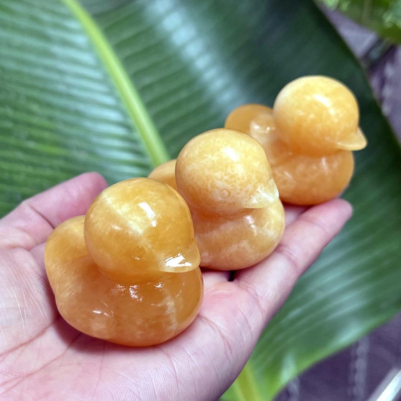 1.7'' Natural Yellow Calcite Duck, Quartz Crystal Duck, Gemstone Duck, Crystal Energy, Home Decoration, Reiki Healing, Crystal Gifts