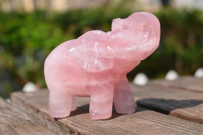 4" Natural rose quartz Elephant,Quartz Crystal Carved ,Crystal Heal Reiki,Home decoration,Crystal Sculpture,Mineral,Crystal Gifts