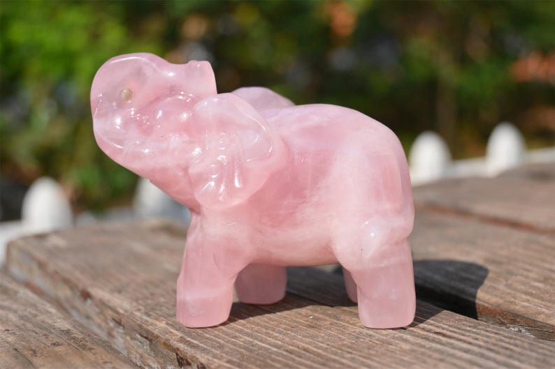 4" Natural rose quartz Elephant,Quartz Crystal Carved ,Crystal Heal Reiki,Home decoration,Crystal Sculpture,Mineral,Crystal Gifts