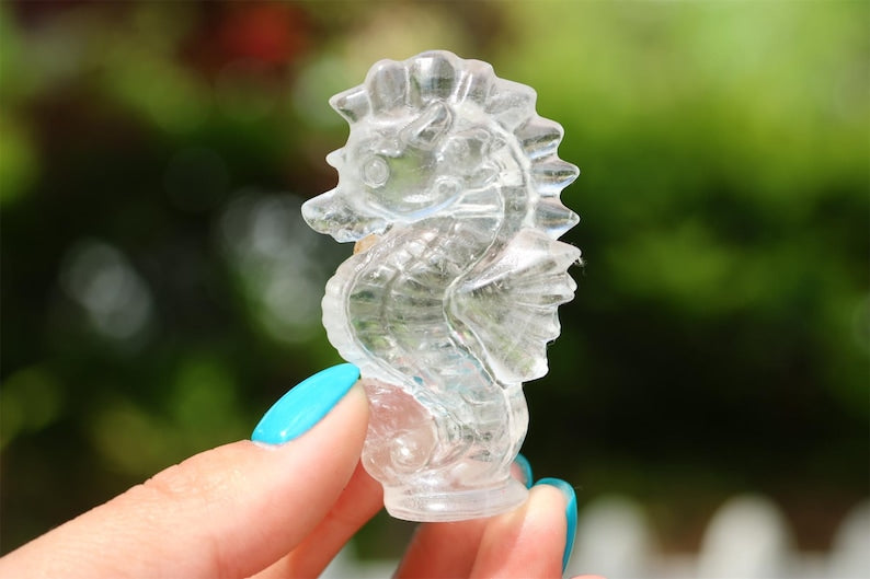 2.4" Natural clear quartz sea Horse, Quartz Crystal Carved ,Crystal Heal Reiki,Home decoration,Crystal Sculpture,Mineral,Crystal Gifts