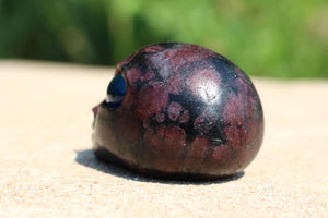 2.3" Natural garnet alien skull, Quartz Crystal Carved, Crystal Heal Reiki, Home decoration, Crystal Gifts