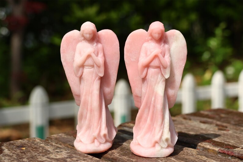 4" Natural pink opal angel, Quartz Crystal Carved,Crystal Heal Reiki, Home decoration, Crystal Gifts