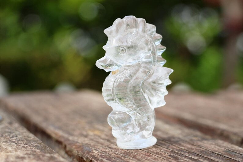 2.4" Natural clear quartz sea Horse, Quartz Crystal Carved ,Crystal Heal Reiki,Home decoration,Crystal Sculpture,Mineral,Crystal Gifts