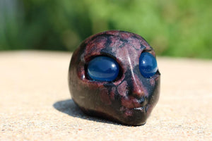 2.3" Natural garnet alien skull, Quartz Crystal Carved, Crystal Heal Reiki, Home decoration, Crystal Gifts