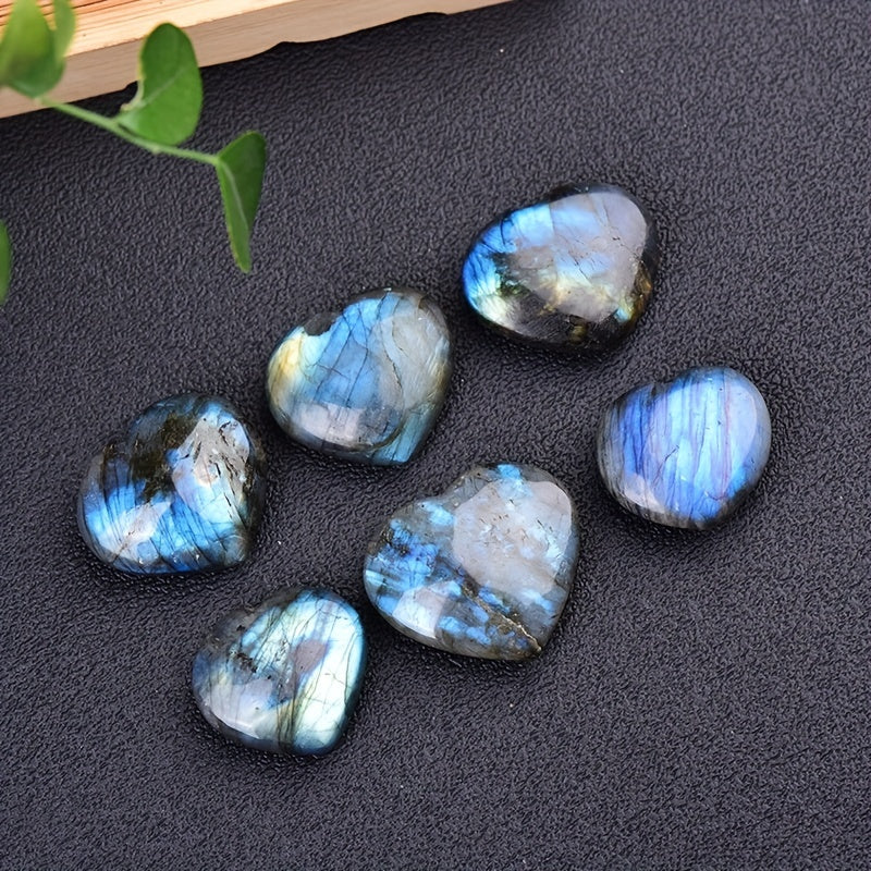 1pc Polished Labradorite Stone - Enhance Healing & Reiki with Nature's Crystal Heart of the Ocean