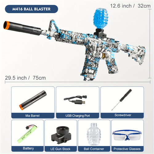 Electric AKM/M4 Splatter Blaster, Gel Blaster Gun With Water Beads And Goggles, Toy Gun For Outdoor Activities And Shooting Game, Adult Toys And Kid Toys (Gel Bullets Not Included)