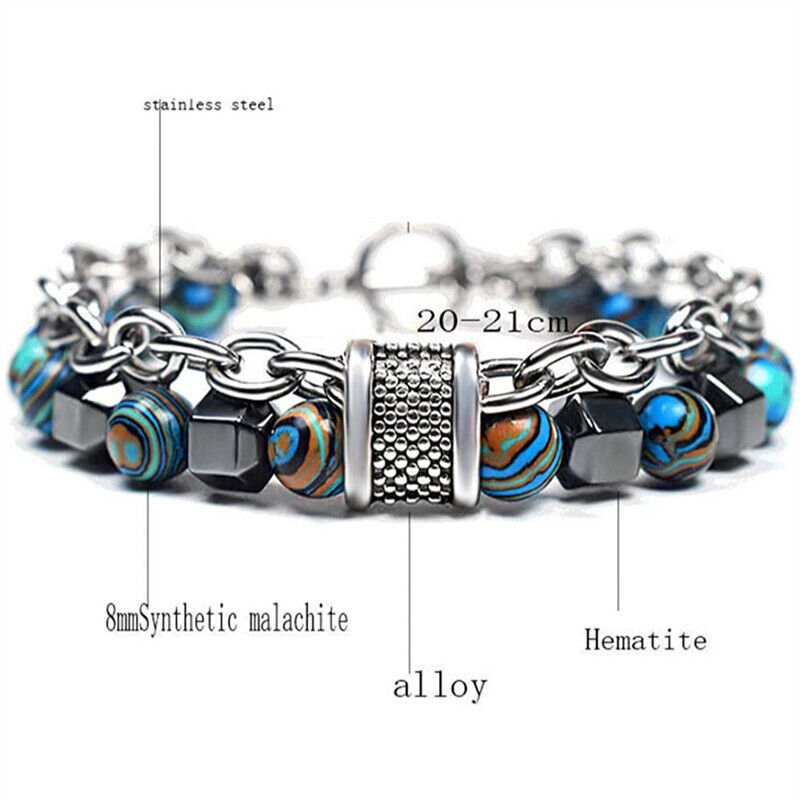 Stainless Steel Fashion Jewelry Natural Tiger Eye Obsidian Men'swomen's Bracelet