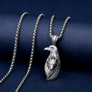 Eagle Wolf Head Pendant Men's Stainless Steel Necklace Hip-hop Animal Pendant Ship from US