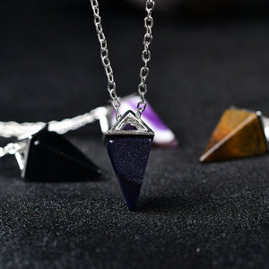 Chakra Pyramid Pendulum Pendant Fashion Energy Generator Pendant Crystal Gift