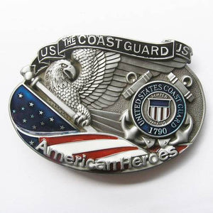 New Vintage American Hero Coast Guard Enamel Oval Belt Buckle US Local Shipping