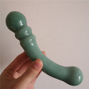 Natural Stone Yoni Wand Crystal Green Aventurine Pleasure Stick Massage