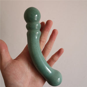 Natural Stone Yoni Wand Crystal Green Aventurine Pleasure Stick Massage