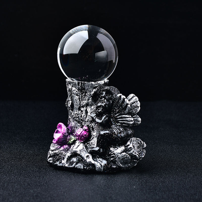 Sleeping Angel Figurine Display Sphere Base Holder for Crystal Ball Pedestal