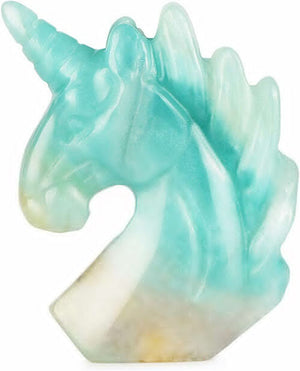 Unicorn Stone Statue,Hand- Carved Healing Crystal Gemstones Unicorn Figurine Reiki Sculpture Desk Decor Ornametns with Gift Box