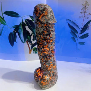 17.5cm Large Size Natural Yooperlite Crystal Massage Penis Wand Gemstone