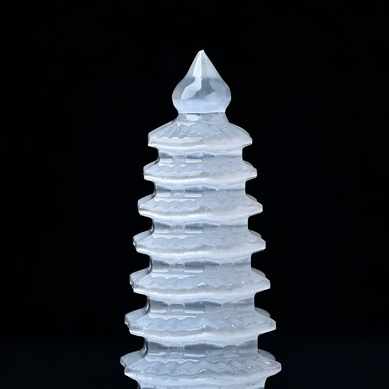 Selenite Tower Hand Carved Sculpture Crystal Home Decoration Selenite Figurine