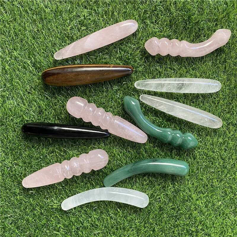 Large Long Natural Rose Quartz Crystal Massage Penis Wand Gemstone Yoni for Women Health Smooth Polished