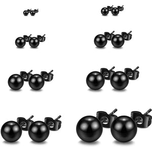 Ball Earrings 316L Surgical Steel Earrings Round Ball Stud Earrings Set