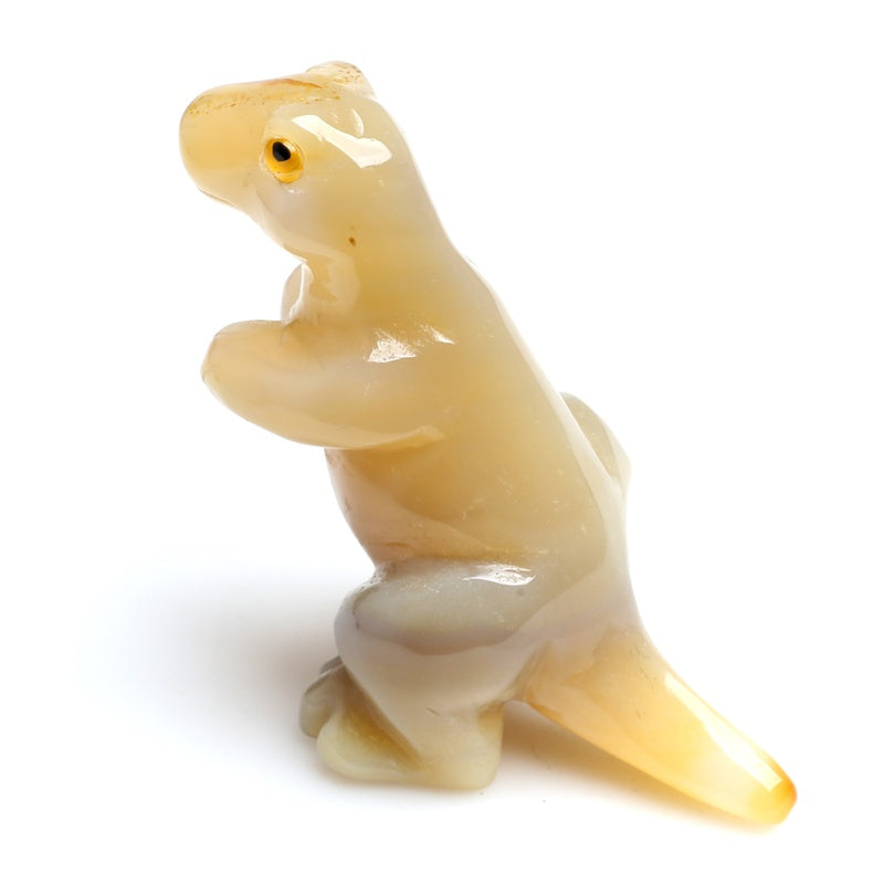 Natural Hand Carved Gemstone Crystal Quartz  Dinosaur  Figurine Sculpture Hand Made Statue 2.4 inches Healing Stone Reiki Home Decor Gift