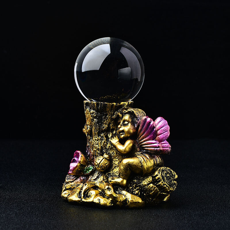 Sleeping Angel Figurine Display Sphere Base Holder for Crystal Ball Pedestal