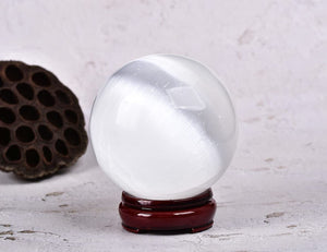 Selenite Crystal Sphere Healing Crystal Ball for Meditation, Home Decoration