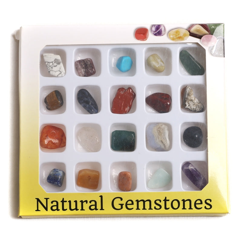 20pcs Irregular Tumbled Crystal Quartz Stone Collection Art Ornament Decoration Set Gifts