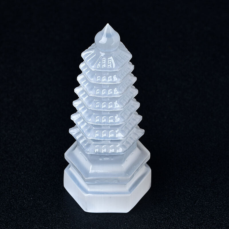 Selenite Tower Hand Carved Sculpture Crystal Home Decoration Selenite Figurine