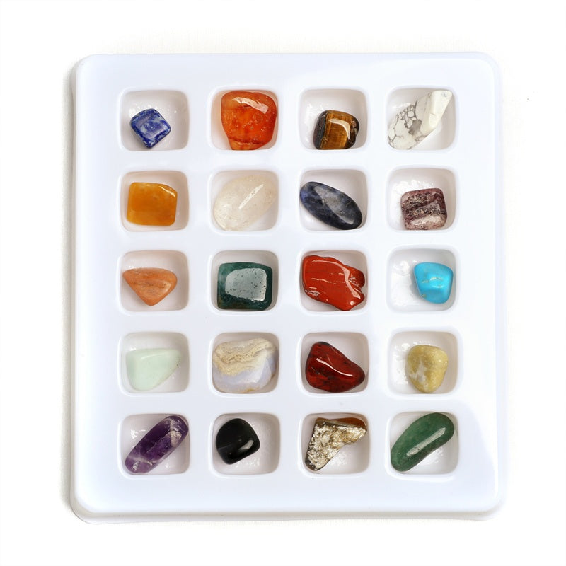 20pcs Irregular Tumbled Crystal Quartz Stone Collection Art Ornament Decoration Set Gifts