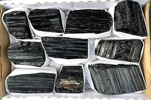 2 Lb Black Tourmaline Collection In Box of 7x5x2, 12-18 Pcs Healing Crystals…