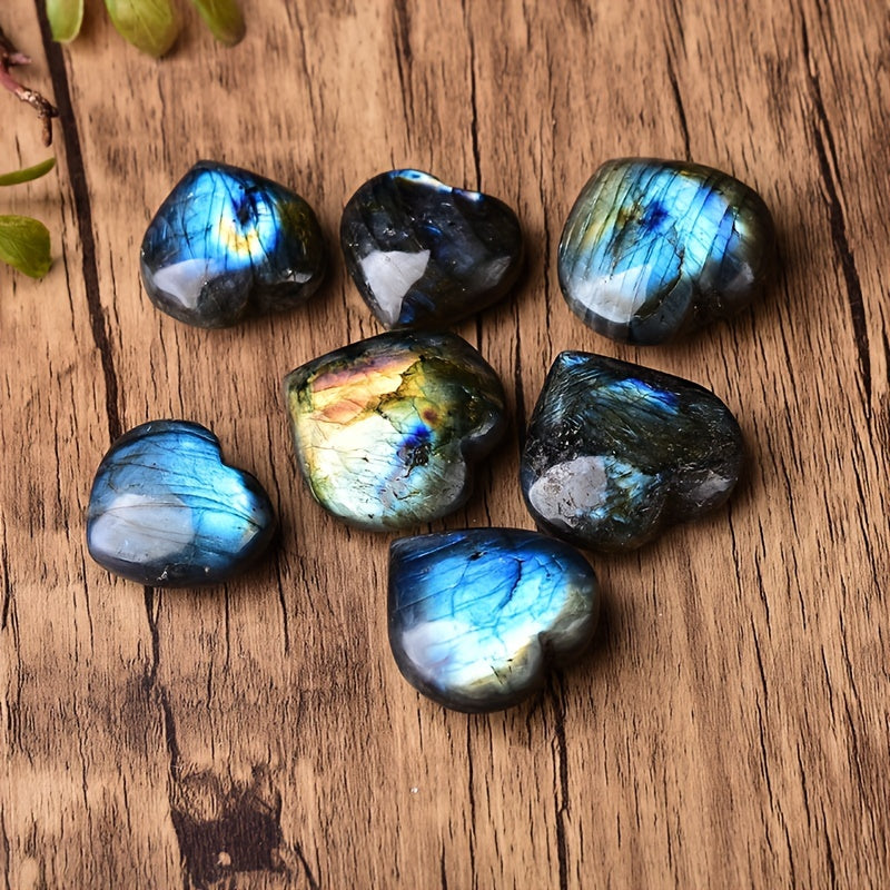 1pc Polished Labradorite Stone - Enhance Healing & Reiki with Nature's Crystal Heart of the Ocean