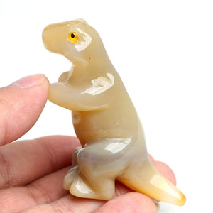 Natural Hand Carved Gemstone Crystal Quartz  Dinosaur  Figurine Sculpture Hand Made Statue 2.4 inches Healing Stone Reiki Home Decor Gift