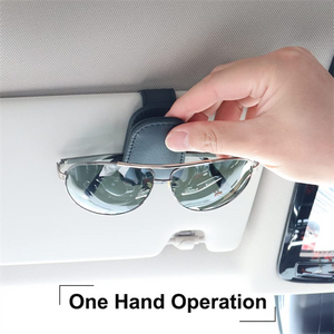 2 Pack Sunglass Holder for Car Visor, Magnetic Leather Glasses Eyeglass Hanger Clip for Car, Sunglasses Holder and Ticket Card Clip for Car Visor Accessories (Black)