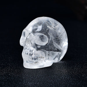 Hand Carved Mixed Gemstone Crystal Skull Healing Figurine Carving Home Decor