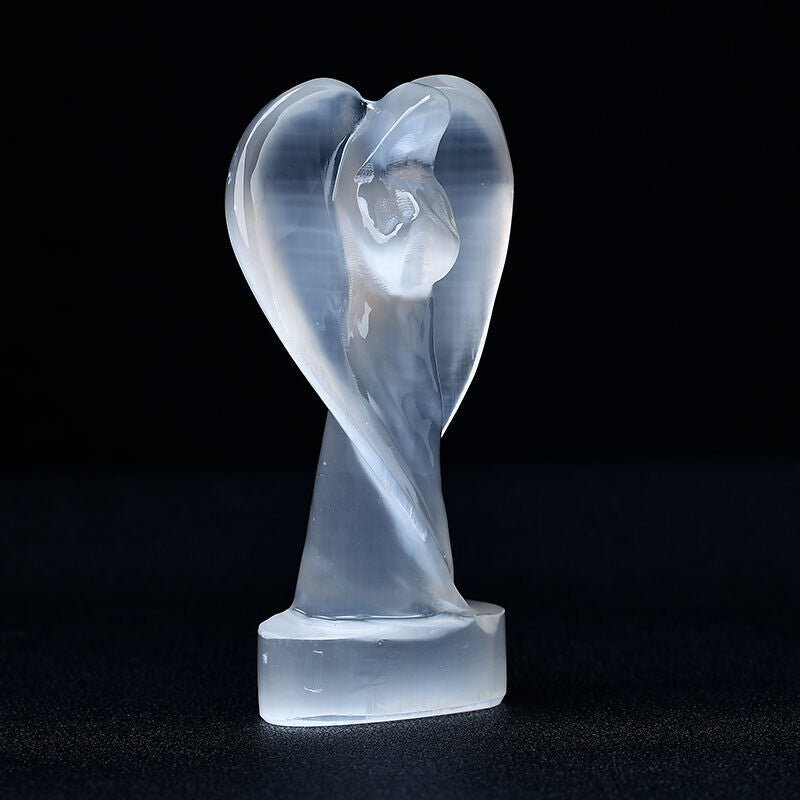 Selenite Angel Hand Carved Sculpture Crystal Home Decoration Selenite Figurine