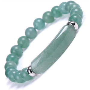 Amethyst Gemstone Charm Stretch Bracelet,Aventurine Jade Stretch Bracelet