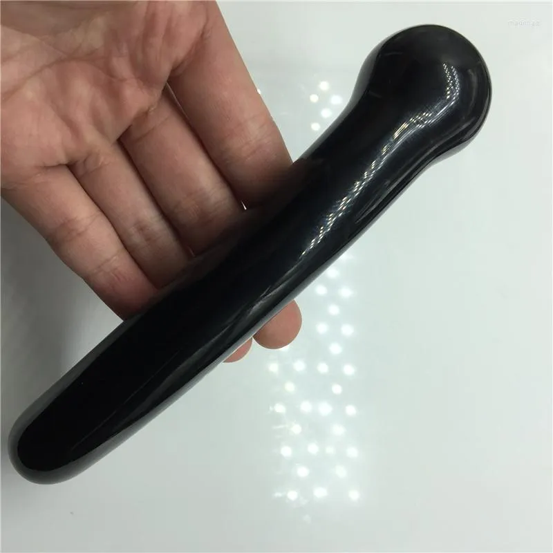 Decorative Figurines Black Obsidian Yoni Massage Wand Magic Crystal